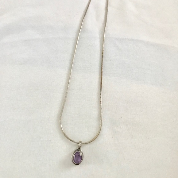 Silver and Amethyst Red Envelope necklace - Picture 2 of 5